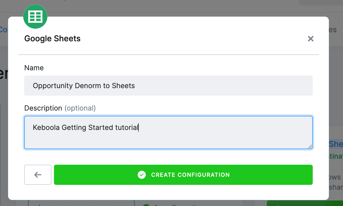 Screenshot - Name the configuration
